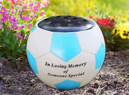 Football graveside memorial - football,