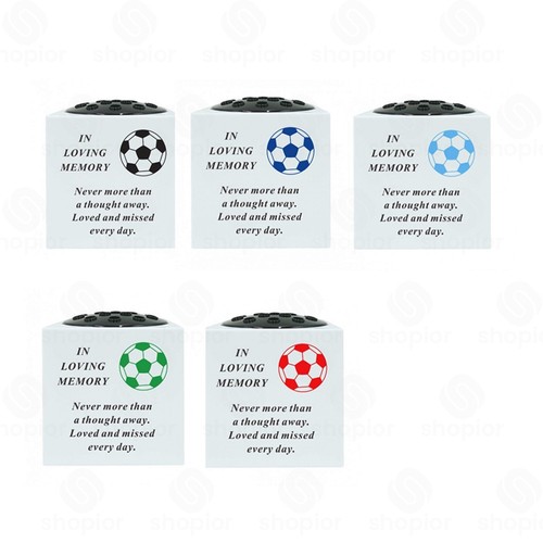 Football memorial grave vase - football,